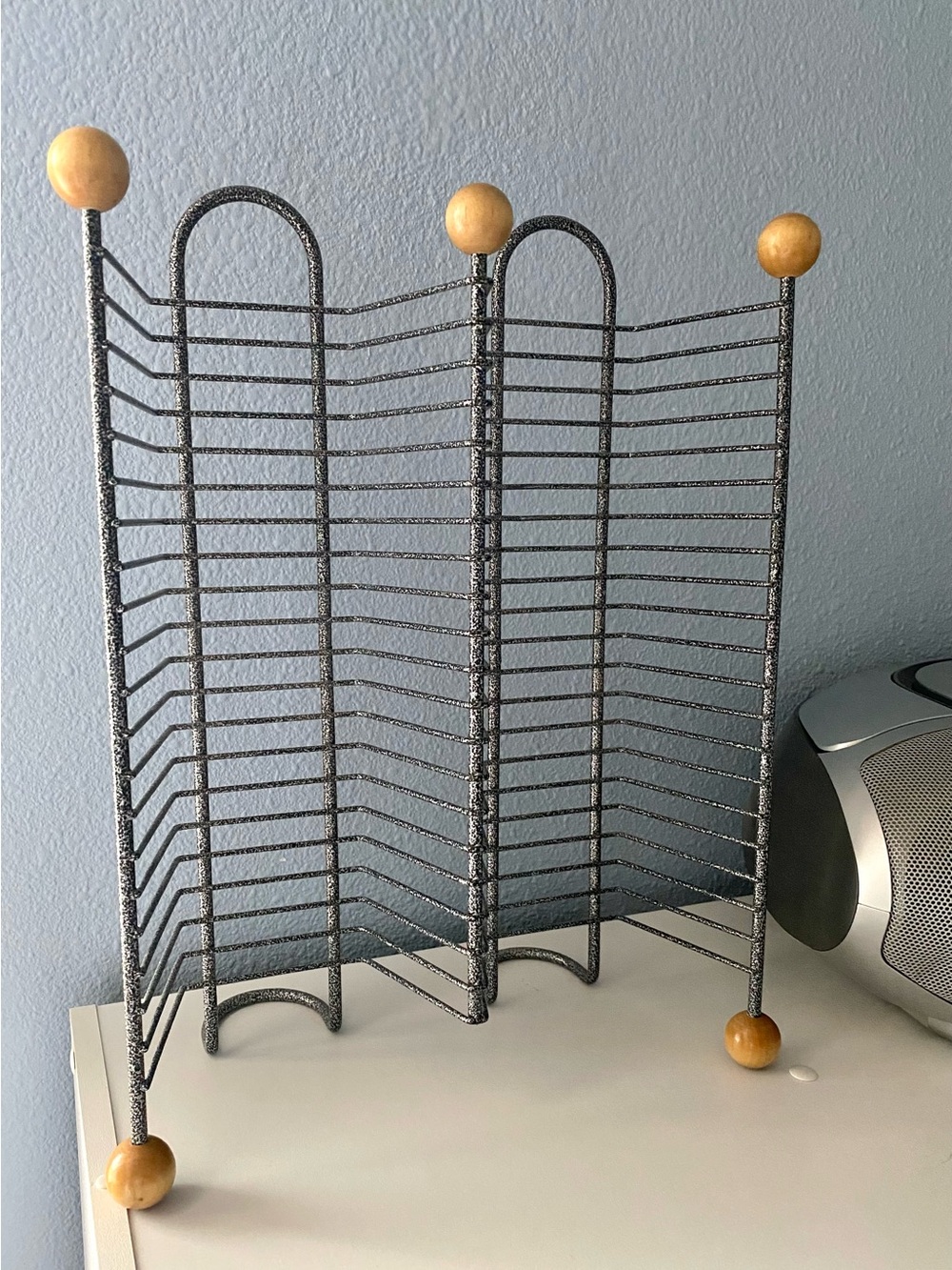 CD Rack Metal Tower Wire Stand Media Storage
